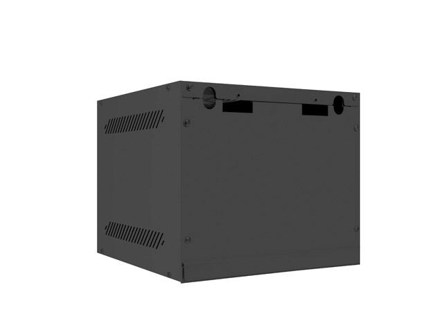 Lanberg WF10-2304-10B 10" 4U SZÉL:280mm MÉLY:310mm MAG:247mm lapraszerelt üvegajtós fekete fali rack szekrény