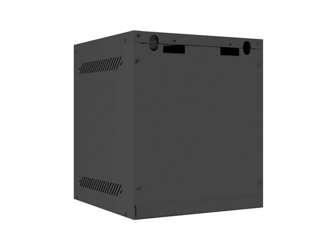 Lanberg WF10-2306-10B 10" 6U SZÉL:280mm MÉLY:310mm MAG:336mm lapraszerelt üvegajtós fekete fali rack szekrény