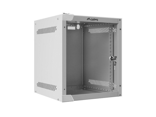 Lanberg WF10-2306-10S 10" 6U SZÉL:280mm MÉLY:310mm MAG:336mm lapraszerelt üvegajtós szürke fali rack szekrény