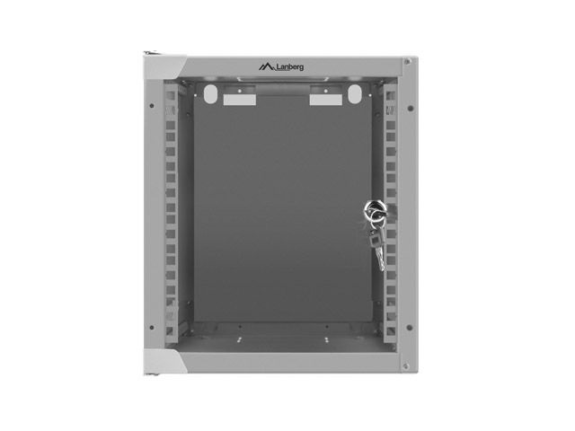 Lanberg WF10-2306-10S 10" 6U SZÉL:280mm MÉLY:310mm MAG:336mm lapraszerelt üvegajtós szürke fali rack szekrény