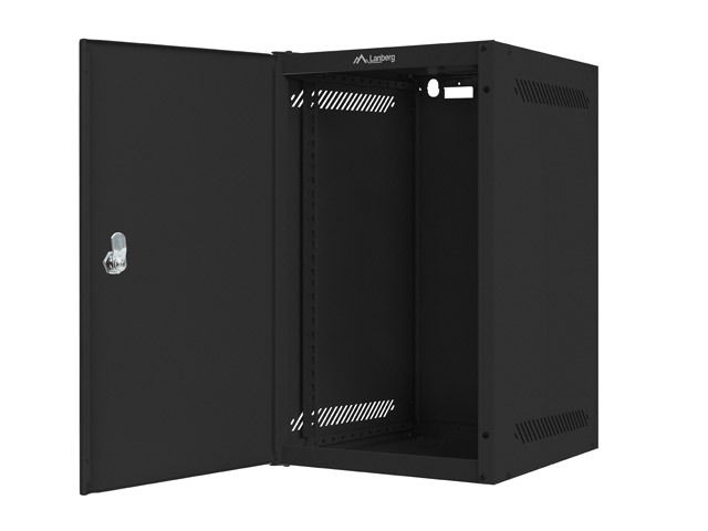 Lanberg WF10-2309-00B 10" 9U SZÉL:280mm MÉLY:310mm MAG:469mm lapraszerelt fémajtós fekete fali rack szekrény