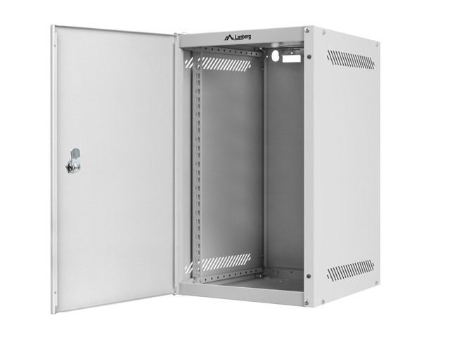 Lanberg WF10-2309-00S 10" 9U SZÉL:280mm MÉLY:310mm MAG:469mm lapraszerelt fémajtós szürke fali rack szekrény