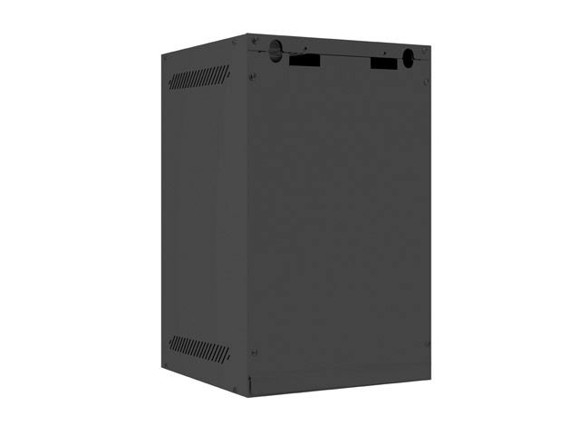 Lanberg WF10-2309-10B 10" 9U SZÉL:280mm MÉLY:310mm MAG:469mm lapraszerelt üvegajtós fekete fali rack szekrény