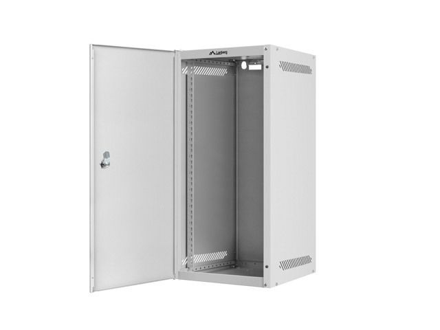 Lanberg WF10-2312-00S 10" 12U SZÉL:280mm MÉLY:310mm MAG:603mm lapraszerelt fémajtós szürke fali rack szekrény