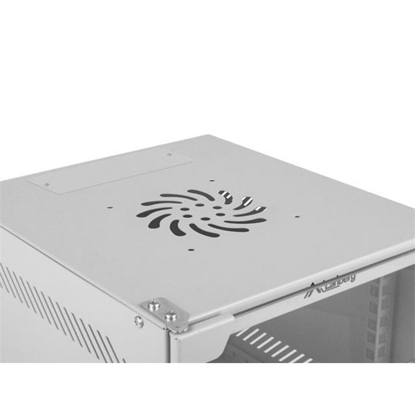 Lanberg WF10-2312-10S 10" 12U SZÉL:280mm MÉLY:310mm MAG:603mm lapraszerelt üvegajtós szürke fali rack szekrény