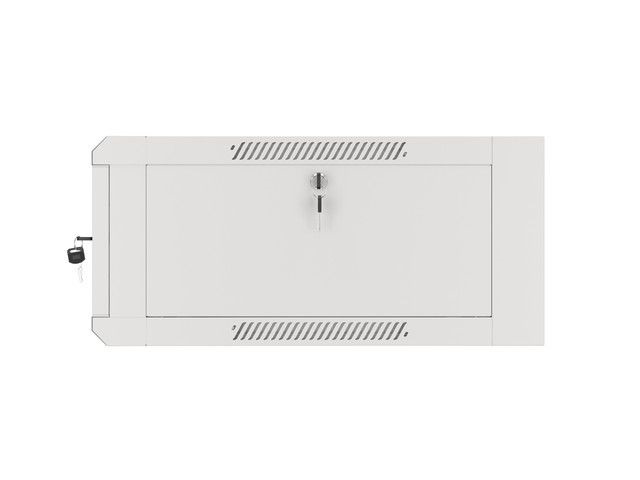 Lanberg WFFA-5604-10S 19" 4U SZÉL:570mm MÉLY:600mm MAG:277mm lapraszerelt üvegajtós szürke fali rack szekrény