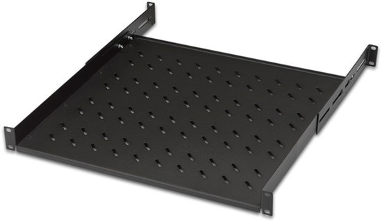 Lande LN-RAF-RMC-2145-BL 19" 450 mm mély 2U 4 ponton rögzíthető állítható fekete tálca