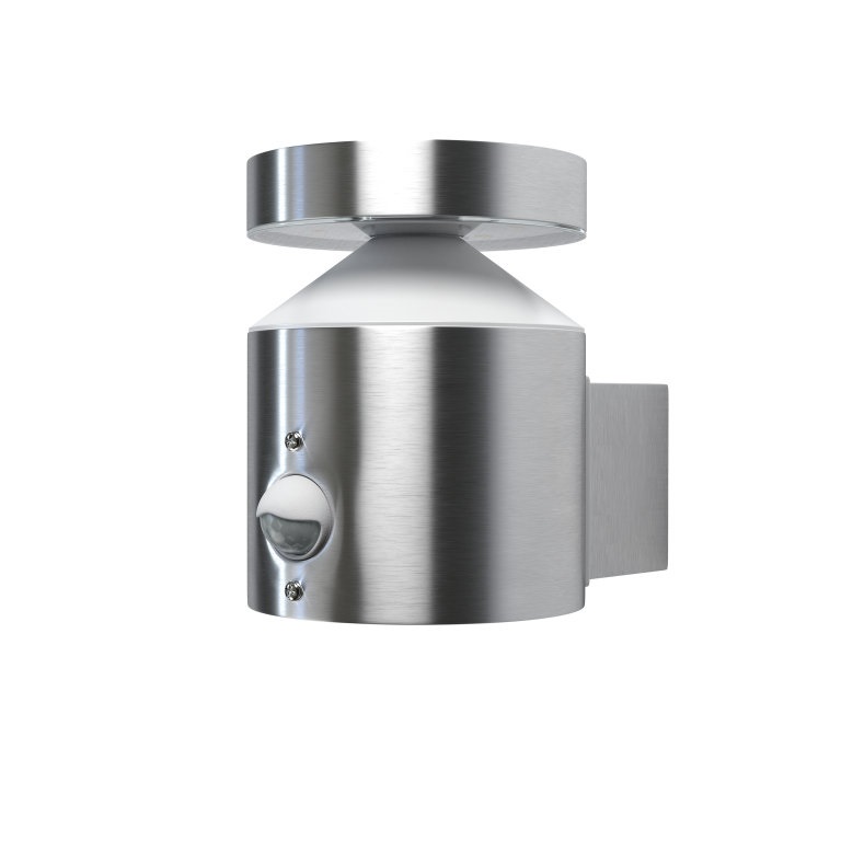 Ledvance Endura Style Cylinder Wall Sensor 3000K/IP44/6W/mozgásérzékelővel rozsdamentes acél kültéri fali LED lámpa