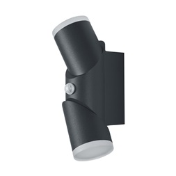 Ledvance Endura Style UpDown Flex 3000K/IP44/mozgásérzékelővel/12,5W sötétszürke forgatható kültéri fali LED lámpa
