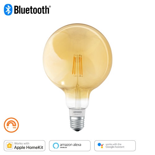 Ledvance Smart+ BT FIL gömb fényforrás, áll. fényerővel, 6W 2400K E27 okos,  vezérelhető intelligens fényforrás
