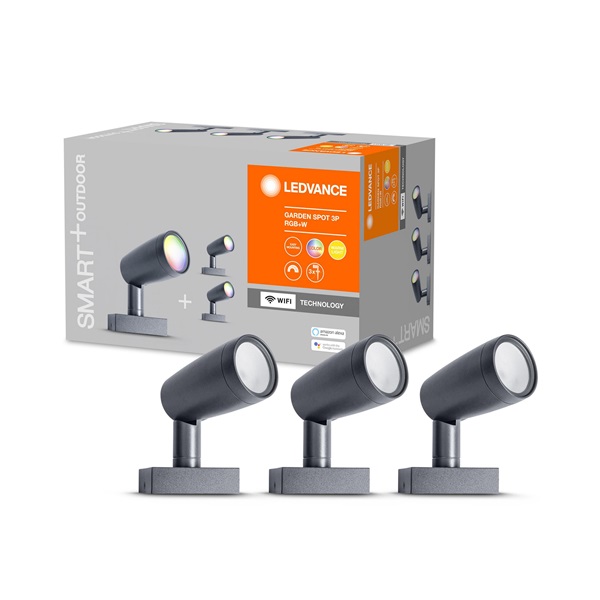 Ledvance Smart+ WiFi Garden Spot Wall&Spike okos kültéri lámpa, színváltós 3db-os 7W okos,  vezérelhető  lámpatest
