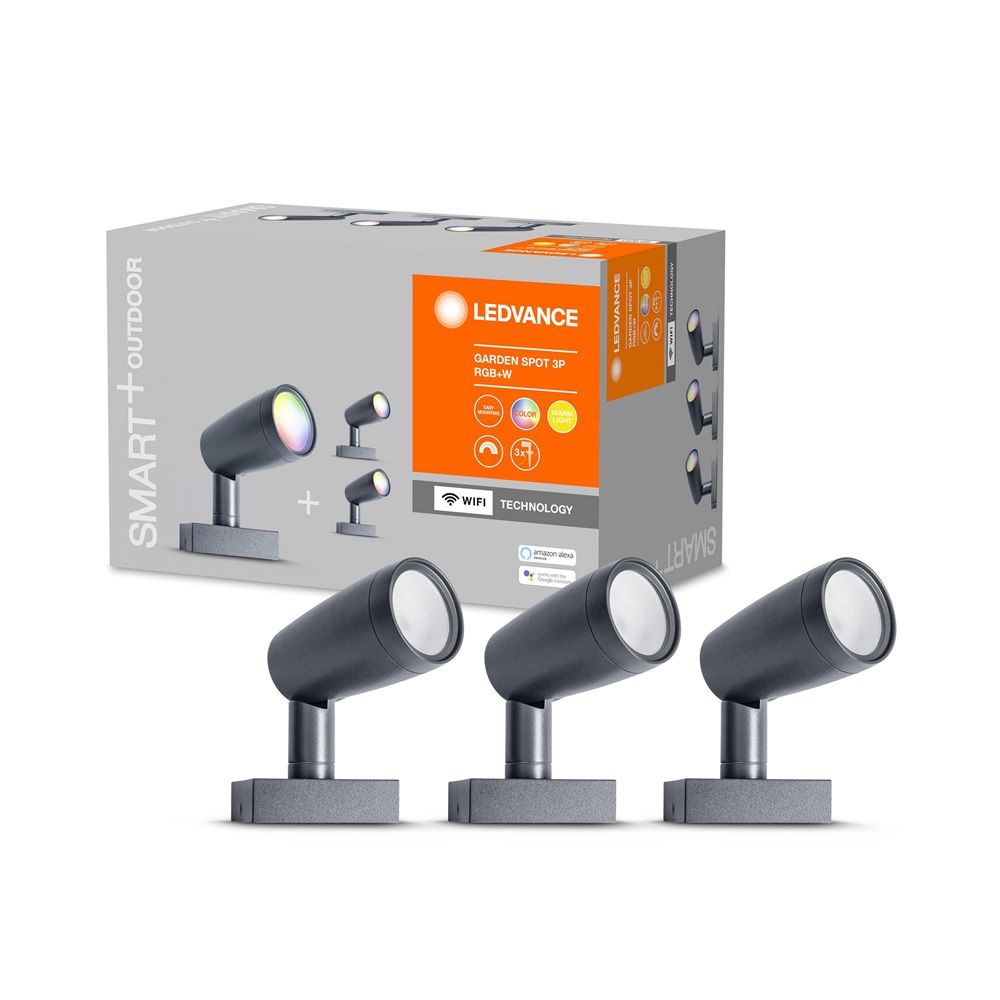 Ledvance Smart+ WiFi Garden Spot Wall&Spike okos kültéri lámpa, színváltós 3db-os 7W okos,  vezérelhető  lámpatest