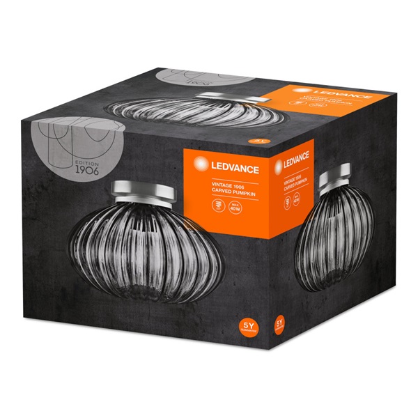 Ledvance Vintage 1906 Carved Pumpkin max. 60W/1xE27 füstüveg mennyezeti lámpa