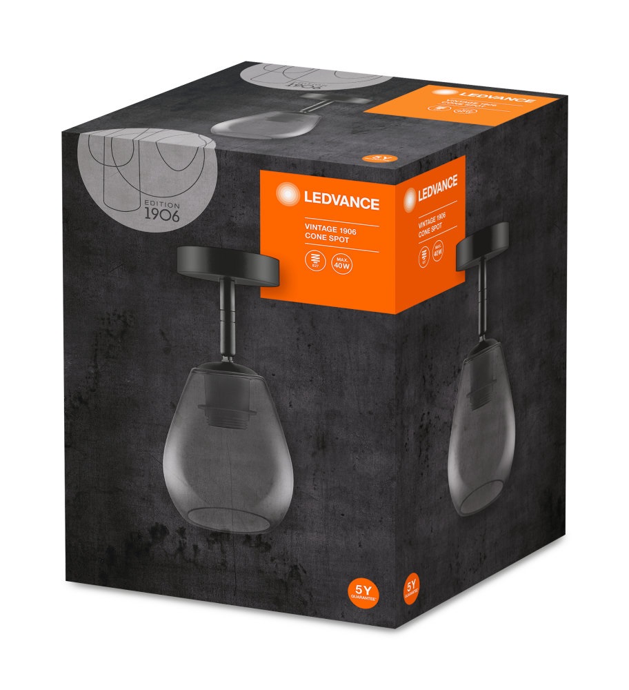 Ledvance Vintage 1906 Cone max. 60W/1xE27/IP20 füstüveg spot falikar