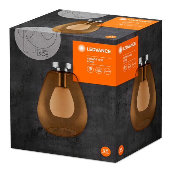 Ledvance Vintage 1906 Cone max. 60W/1xE27/IP20 narancssárga mennyezeti lámpa