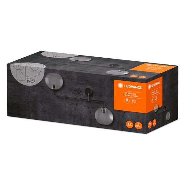 Ledvance Vintage 1906 Globe 200 mm/max. 60W/2xE27/80 cm hosszú/51,6cm magas fali/mennyezeti lámpa