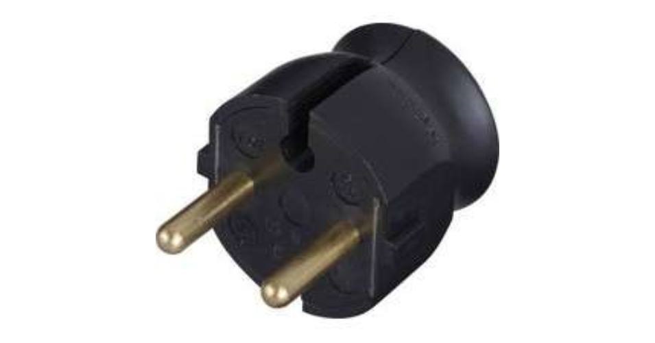 Legrand 054366 műanyag oldalsó bekötésű fekete 2P+F csatlakozódugó
