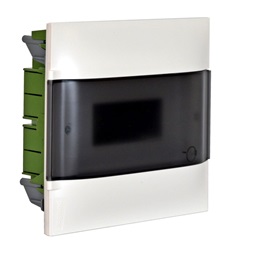 Legrand 135151 PractiboxS 650°C/átlátszó füstszínű ajtóval1 sor 12 modul téglafalba süllyeszthető kiselosztó