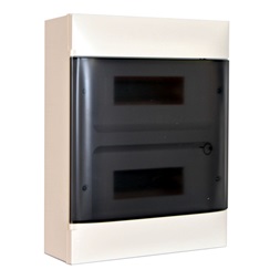 Legrand 135212 PractiboxS 650°C/átlátszó füstszínű ajtóval/2 sor 12 modul falon kívüli kiselosztó