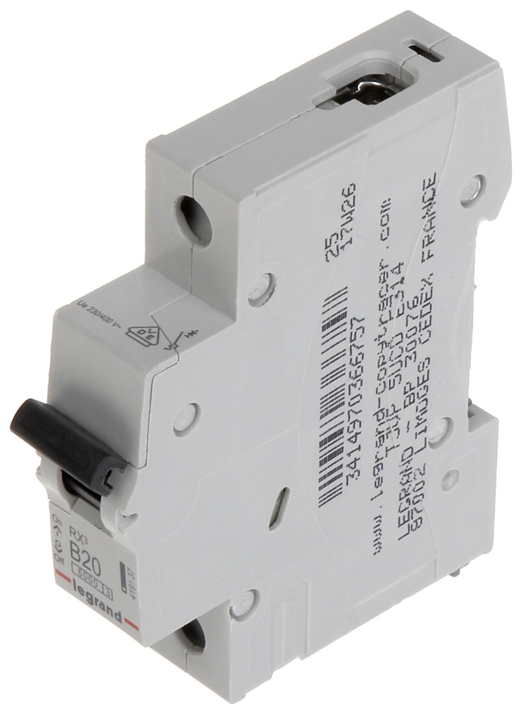 Legrand 419137 RX3 B20 6kA BIC 1 pólusú kismegszakító