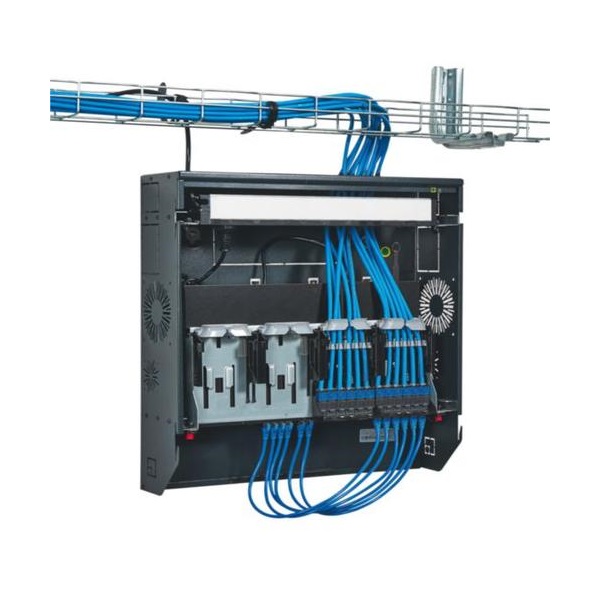 Legrand 646240 19" 3+1U MAG:569 SZÉL:538 MÉLY:158  fekete lapos monoblokk Linkeo fali rackszekrény