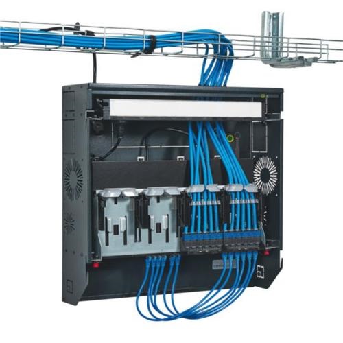 Legrand 646240 19" 3+1U MAG:569 SZÉL:538 MÉLY:158  fekete lapos monoblokk Linkeo fali rackszekrény
