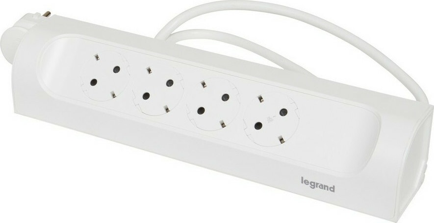 Legrand 694501 1m vezetékkel sarokba illeszkedő fehér 4x2P+F elosztósor