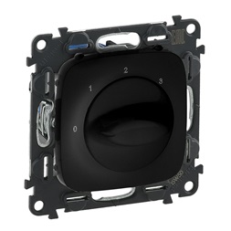 Legrand 755178 Valena Allure 0-1-2-3 állású burkolattal fekete ventilátor vezérlő