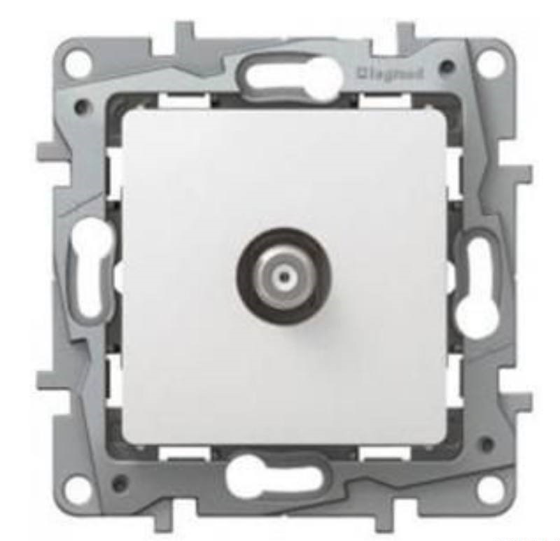 Legrand 764552 Niloé fehér átmenő TV aljzat 14dB