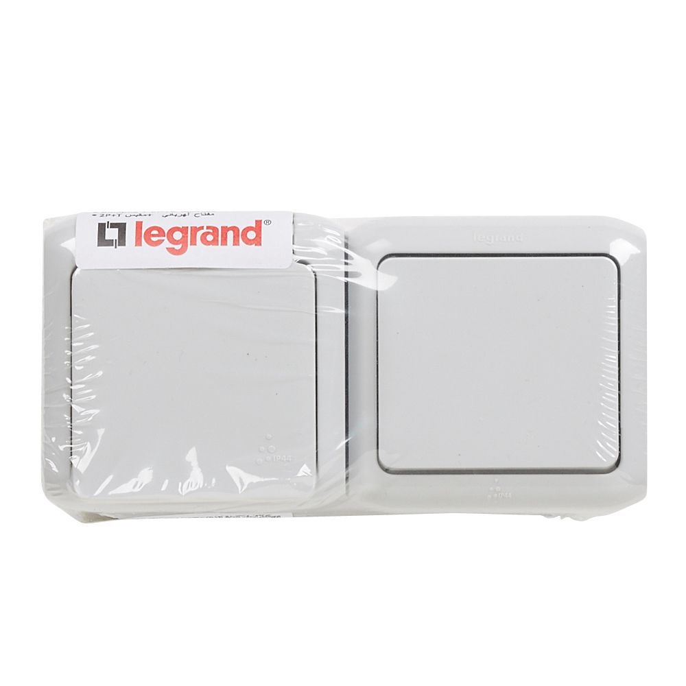 Legrand 782391 Forix csapófedéllel/gyermekvédelmi/szürke IP44 falon kívüli 1P kapcsoló + 2P+F csatlakozóaljzat