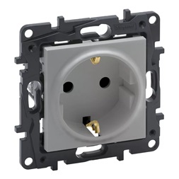 Legrand 863320B Niloé Step 2P+F csatlakozóaljzat (rugós), biztonsági zsaluval, alumínium