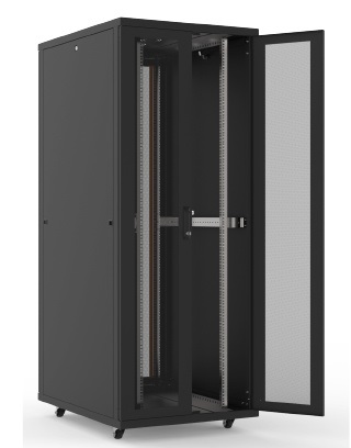 Legrand CLD32U6012DD 19" 32U SZÉL:600 MÉLY:1200 MAG:1608 fekete 63% perforált ajtós szerver szekrény Cloudmax/Estap