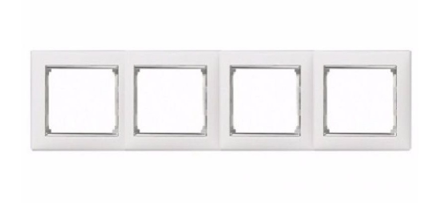 Legrand 770494 Valena Life 4-es fehér-króm keret