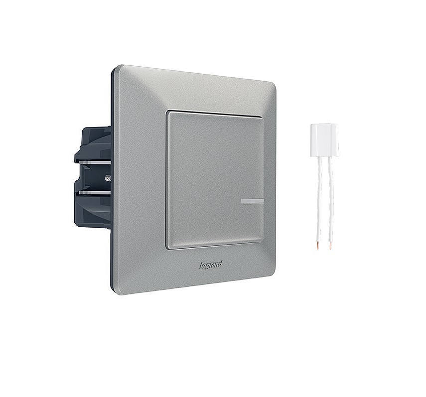 Legrand Valena Life Netatmo Intelligens fényerőszabályzó kapcsoló + kompenzátor alumínium