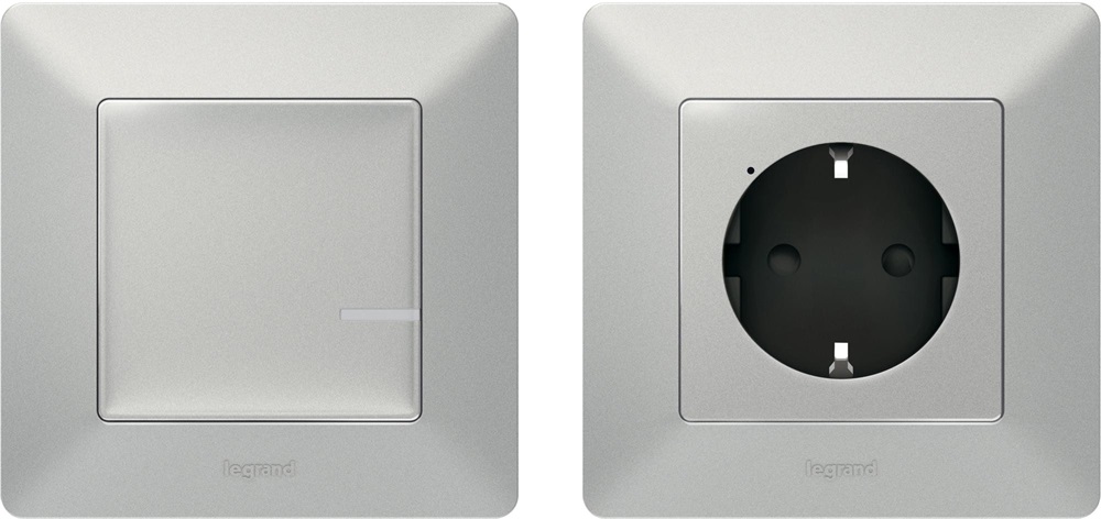 Legrand Valena Life Netatmo Párosított szett: 1 intelligens csatlakozóaljzat + 1 vezeték nélküli kapcsoló alumínium