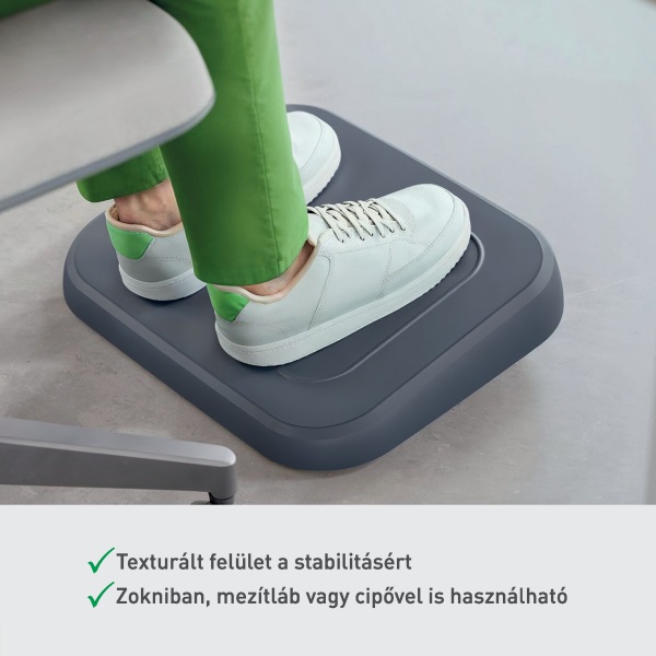 Leitz Ergo szürke állítható asztali lábtartó 80%-ban újrahasznosított műanyagból