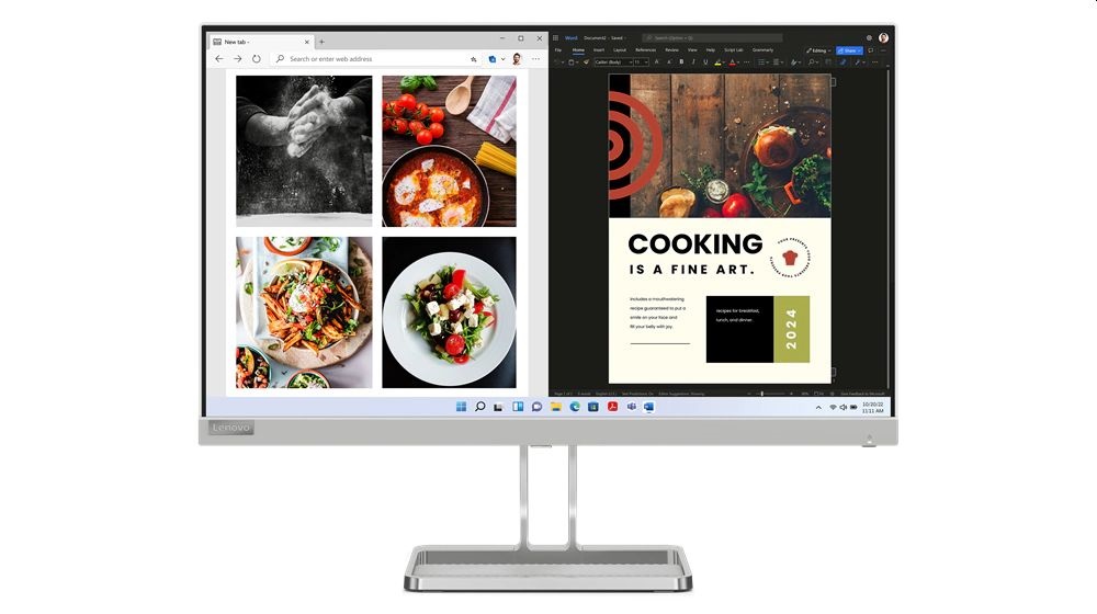 Lenovo 23,8" L24i-40 FHD IPS 100Hz VGA/HDMI szürke LED monitor