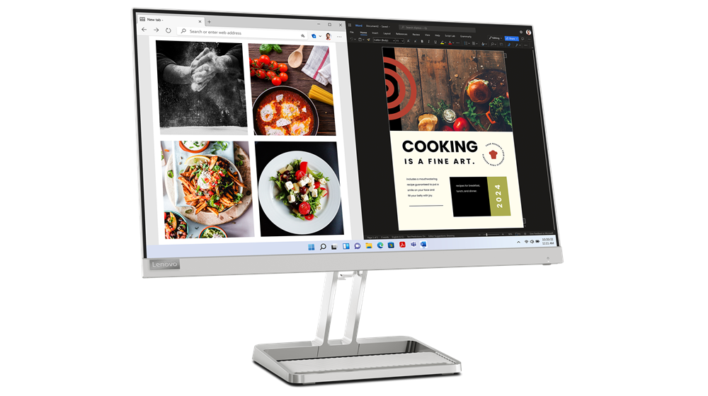 Lenovo 23,8" L24i-40 FHD IPS 100Hz VGA/HDMI szürke LED monitor