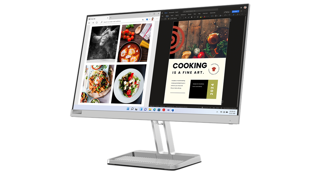 Lenovo 23,8" L24i-40 FHD IPS 100Hz VGA/HDMI szürke LED monitor