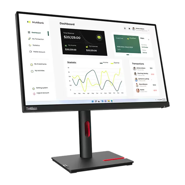Lenovo 23" ThinkVision T23I-30 FHD IPS HDMI/DP/VGA/USB WLED monitor