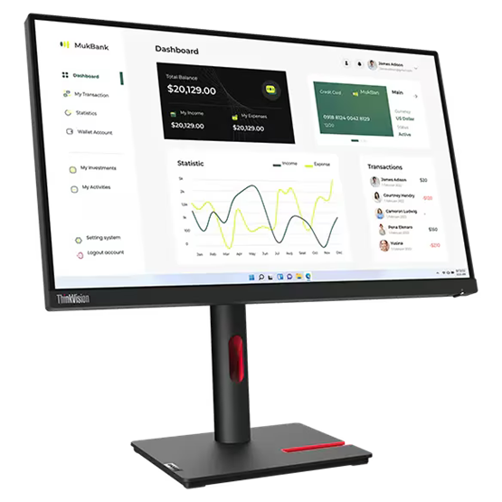 Lenovo 23" ThinkVision T23I-30 FHD IPS HDMI/DP/VGA/USB WLED monitor