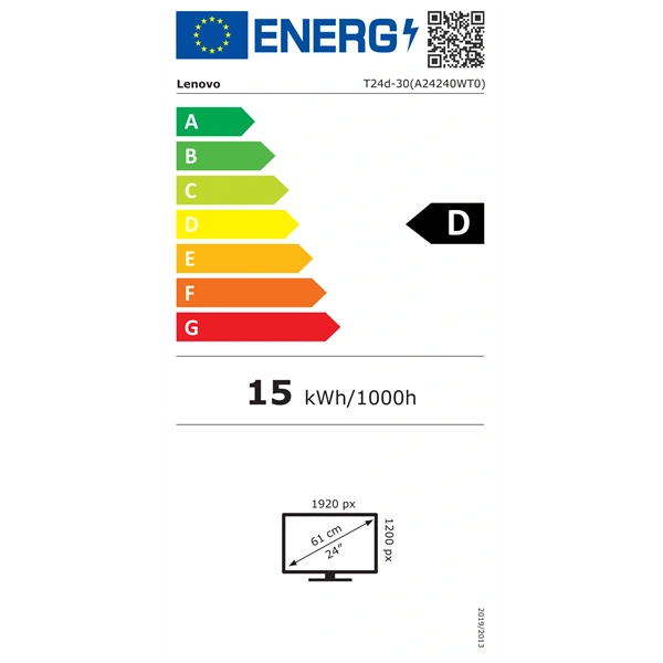 Lenovo 24" ThinkVision T24d-30 WUXGA IPS 100Hz VGA/HDMI/DP monitor