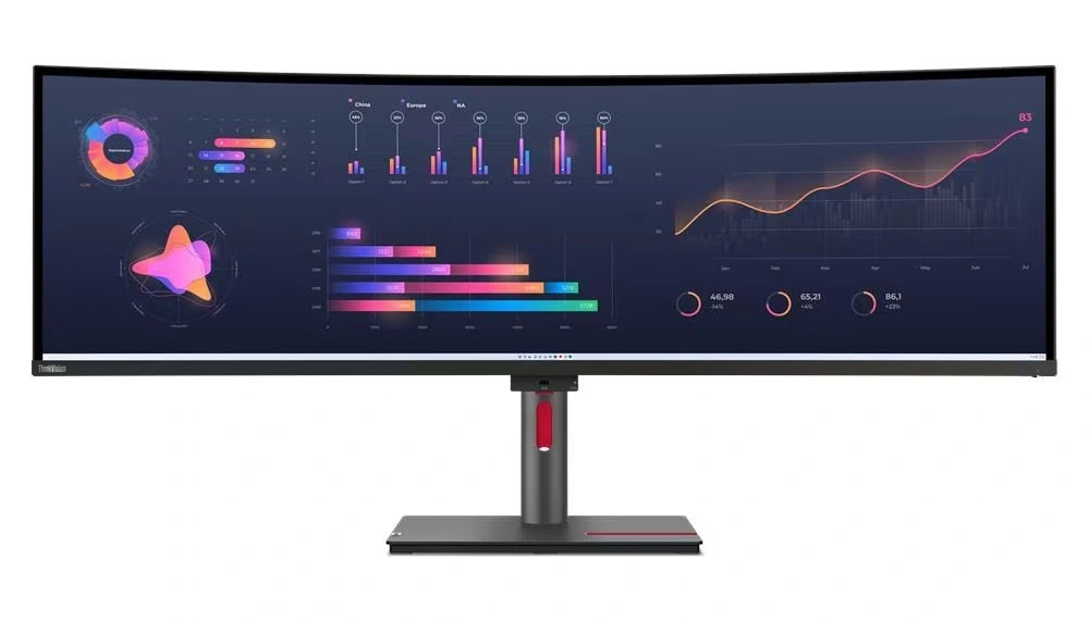 Lenovo 49" ThinkVision P49w-30 FHD IPS HDMI/VGA/USB-C/USB/Thunderbolt fekete monitor