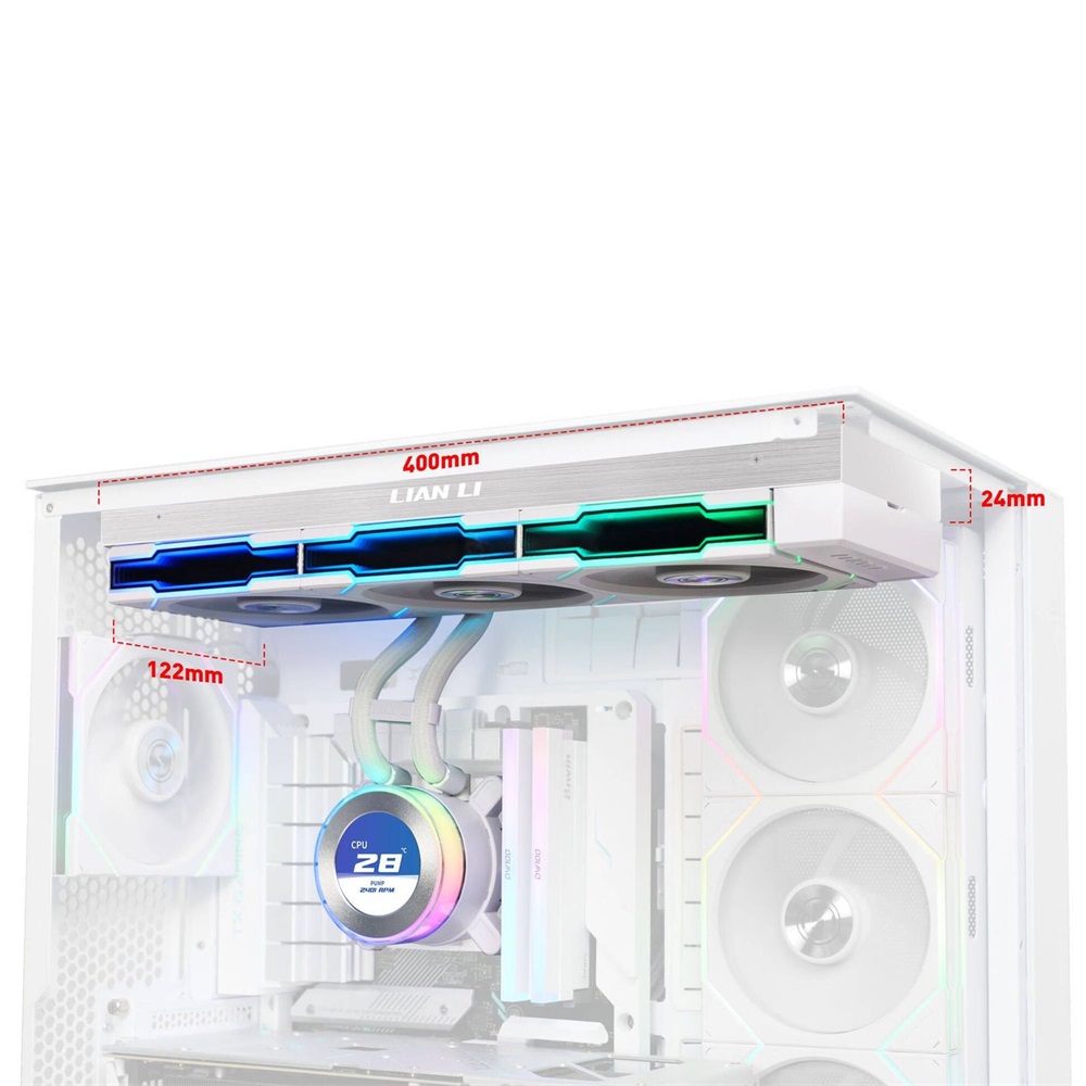 Lian Li HYDROSHIFT II LCD-C 360TL 3x120mm ARGB fehér vízhűtéses processzor hűtő
