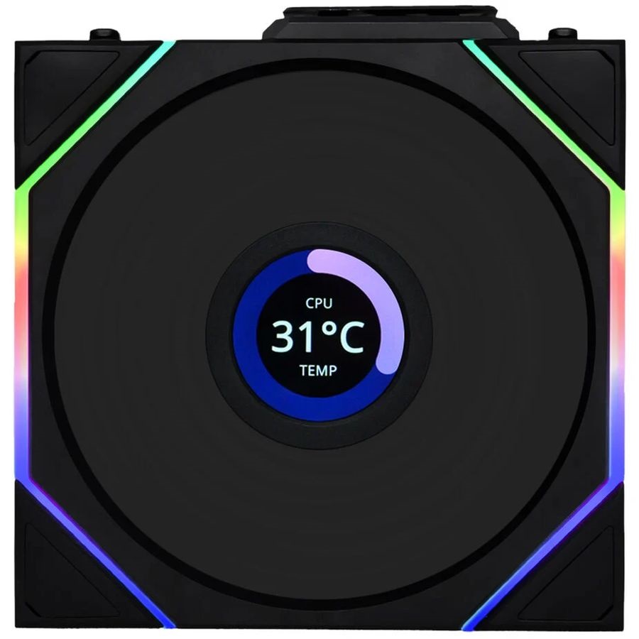 Lian Li UNI FAN TL-LCD Wireless 120mm (fordított légáram) fekete ventilátor
