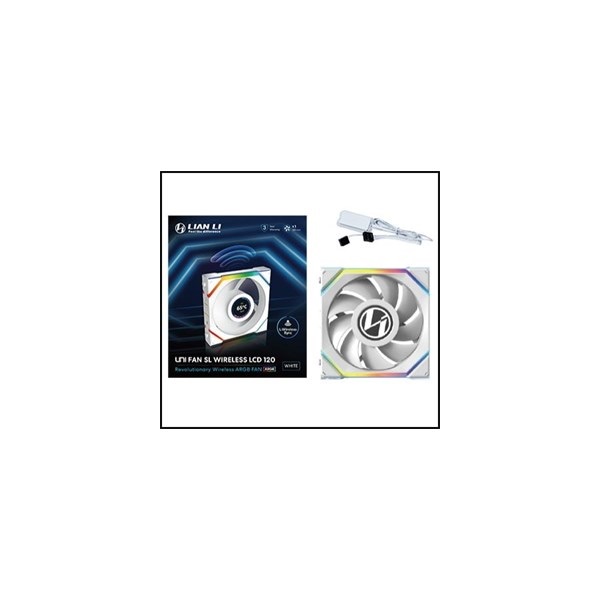 Lian Li UNI Fan SL Wireless LCD 120 120mm PWM ARGB fehér ventilátor