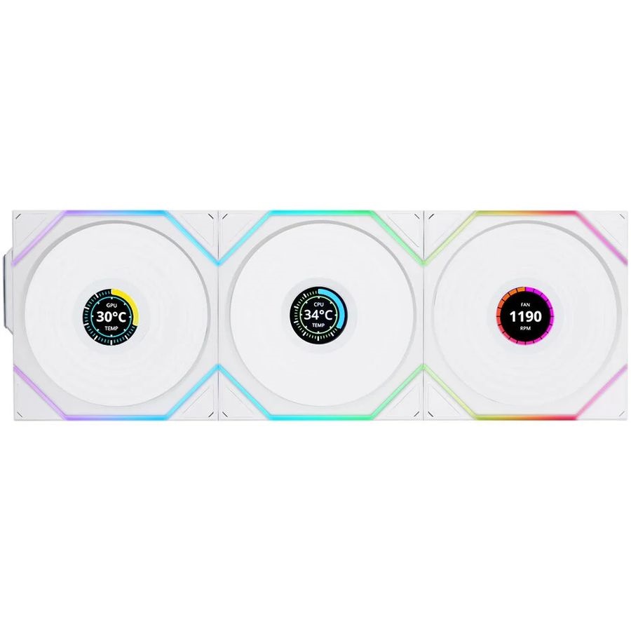 Lian Li UNI Fan TL Wireless LCD 120 3db 120mm PWM ARGB fehér ventilátor
