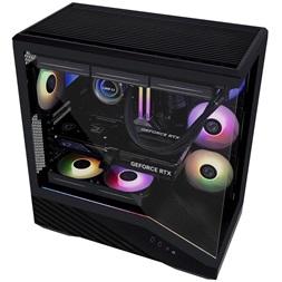 Lian Li Vector V100 Midi Tower edzett üveg fekete ház