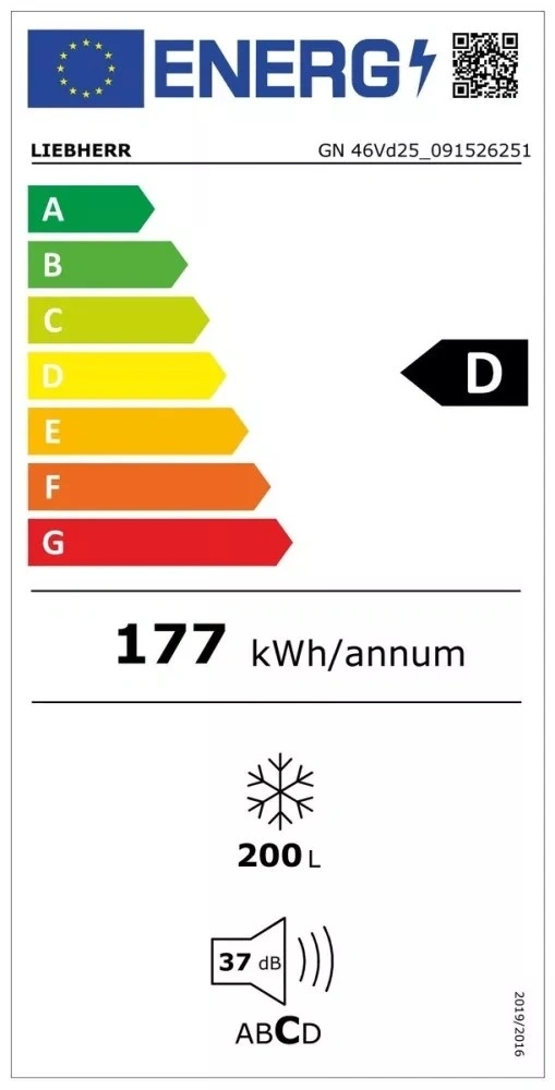 Liebherr GN 46Vd25 fehér, egyajtós, Fagyasztó:199L, fagyasztószekrény