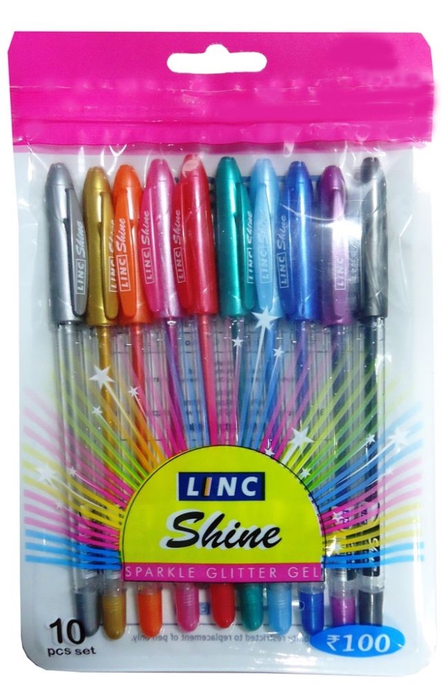 Linc Shine Glitter 10db-os vegyes színű zseléstoll